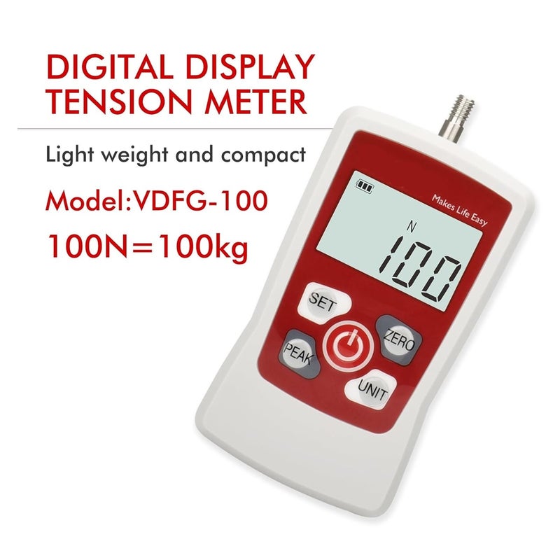 Force Gauge， Force Meter, 10-500N 1-50kg 2.2-110Lb 36-1800Oz Digital Gauge Push Pull Tester Portable with Auto Backlit LCD, Power-Off,Dynamometer,for Lab Tension(VDFG-10) - Image 2