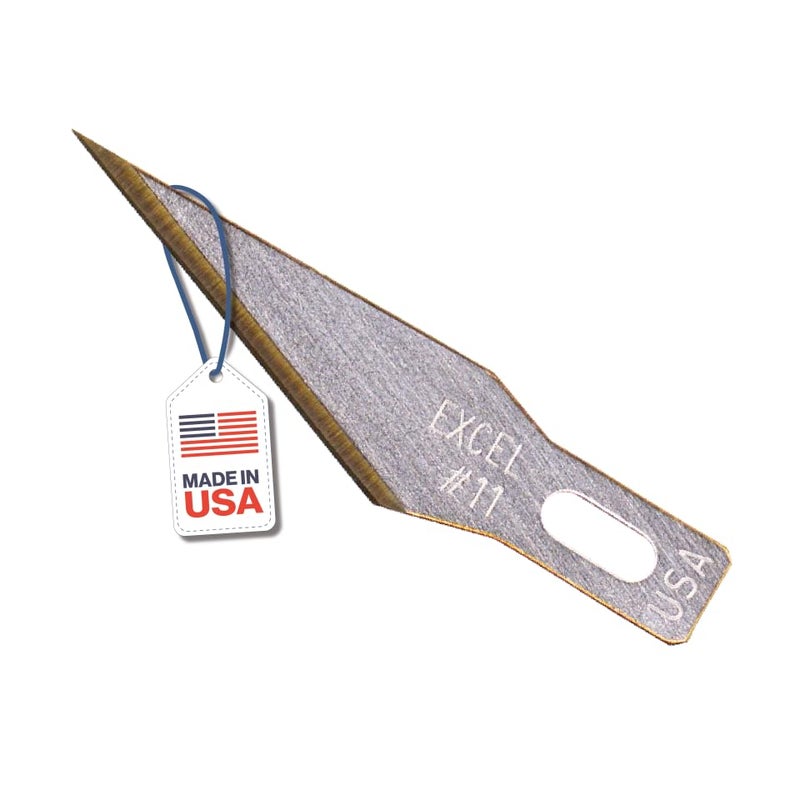 Excel Blades #11 Titanium Nitride Coated Hobby Knife Blades – 50 Pack Shatter-Resistant High-Carbon Steel Cutter Refills for Precision Cutting, Trimming & Carving – Made in USA - Image 1