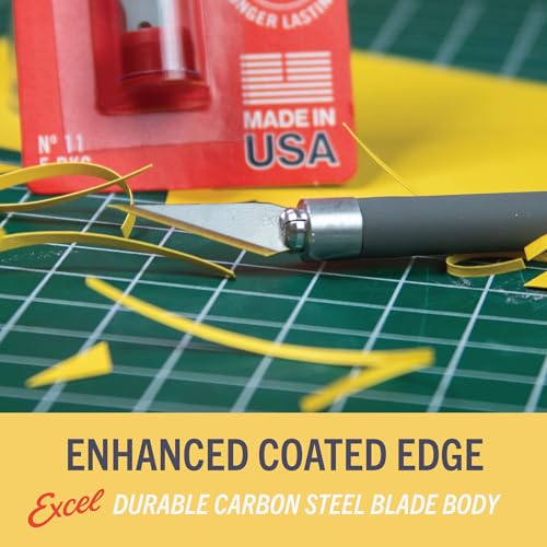 Excel Blades #11 Titanium Nitride Coated Hobby Knife Blades – 50 Pack Shatter-Resistant High-Carbon Steel Cutter Refills for Precision Cutting, Trimming & Carving – Made in USA - Image 5