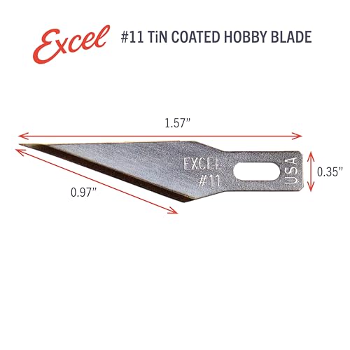 Excel Blades #11 Titanium Nitride Coated Hobby Knife Blades – 50 Pack Shatter-Resistant High-Carbon Steel Cutter Refills for Precision Cutting, Trimming & Carving – Made in USA - Image 3
