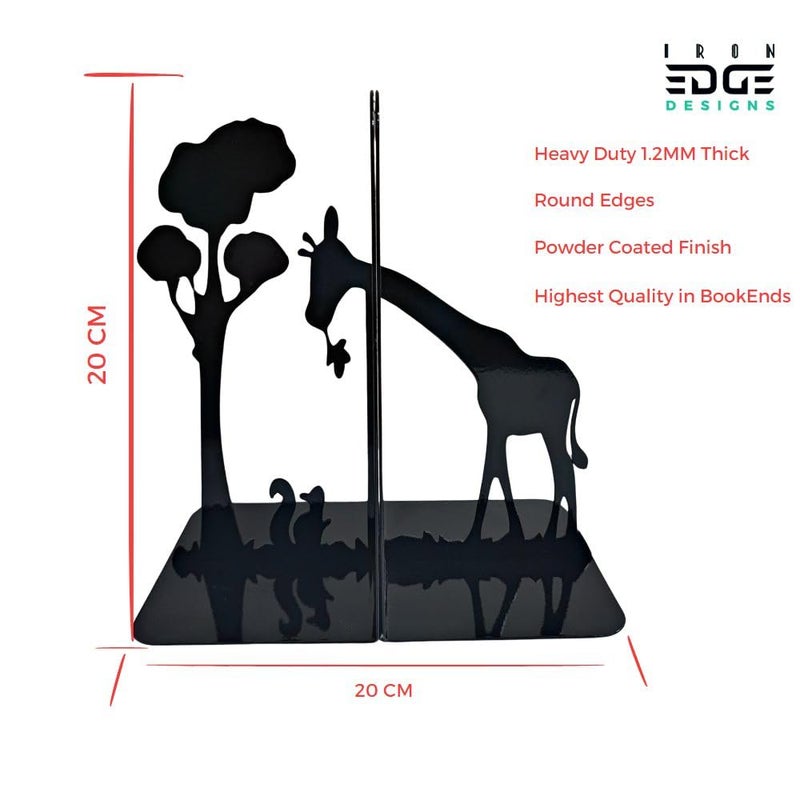 Ironedge Design Metal Bookends Chic GiraffeShaped Decorative Book Stoppers for Office Home Ideal for Organizing and Keeping Books Upright - Image 4