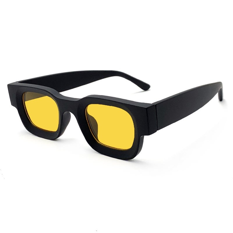 European and American retro small frame sunglasses cross-border sunglasses square unisex neutral ins Wind foreign trade glasses wholesale Sand black frame yellow small frame sunglasses