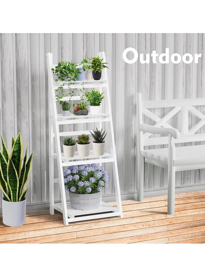 Generic FFD Plant Stand Indoor Flower Pot Wood Foldable Tiered Corner Plants Stands Shelves Outdoor Clearance Planters Holder Rack for Patio Garden Home Living Room Decor  - Image 4