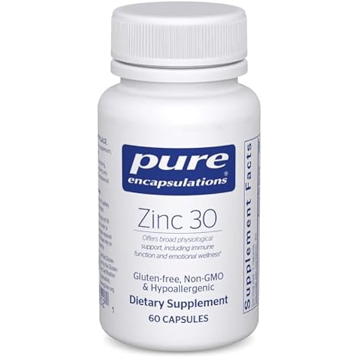 Pure Encapsulations Zinc 30 mg - Supplement for Immune System Support, Growth and Development, and Wound Healing* - with Zinc Picolinate 30 mg - 60 Capsules - Image 1