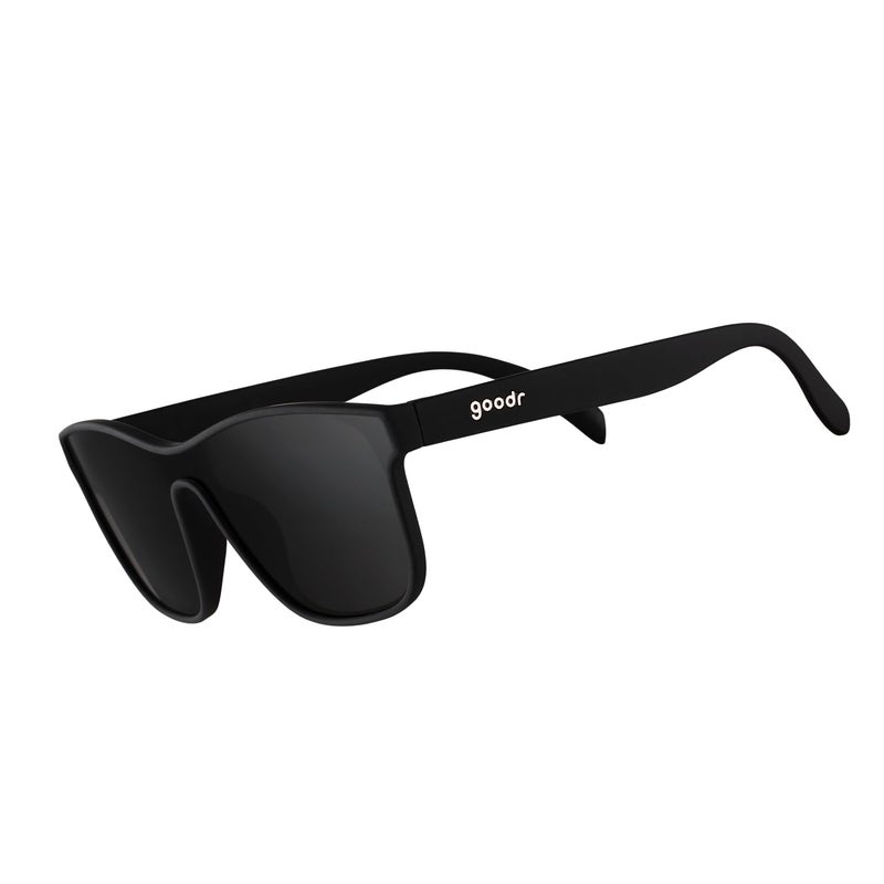 goodr The Future is Void Sunglasses Polarized Sunglasses, Medium Sized (VRG), Black Solid Frames with Black Non-Reflective Glare Reducing Lenses, UV400 Protection, No Slip, No Bounce - Image 1