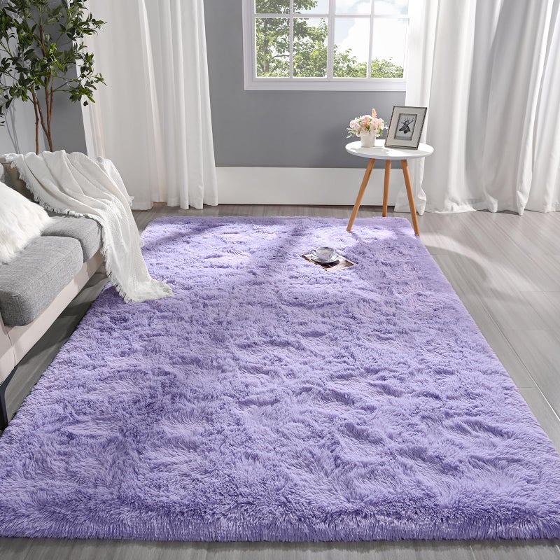 Pettop Fluffy Lavender Purple Area Rug for Bedroom Living Room, 3x5 Feet Soft Plush Fuzzy Rugs for Girls Kids Boys, Non-Slip and Washable Rug for Nursery Classroom, Carpet for Rooms Decor - Image 2