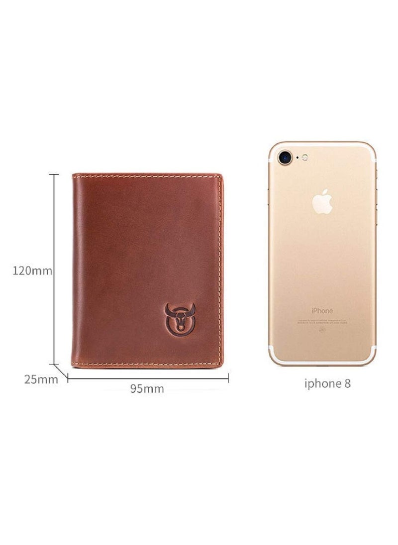 CONTACTS - Men's Genuine Leather Wallet   RFID Blocking Wallet 14 Card Slots  1 ID Window and Large Capacity Can Hold 50 Currency Notes - Image 1