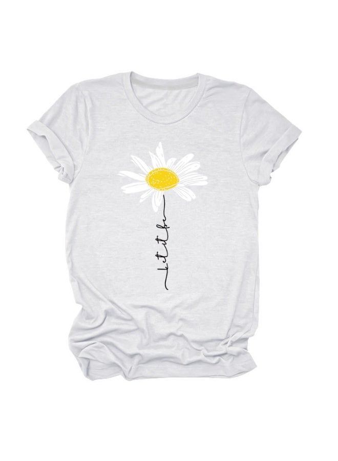 Women's Vintage Floral T Shirt Boho Wildflower Graphic Loose Tees Short Sleeve Casual Tops - Image 1