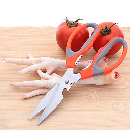 GRETHE set of 2 scissor MultiFunction Stainless Steel Kitchen Scissors Bottle Opener for Fish Scales Walnut Shrimp Crab Chicken and Duck Dishes - Image 3