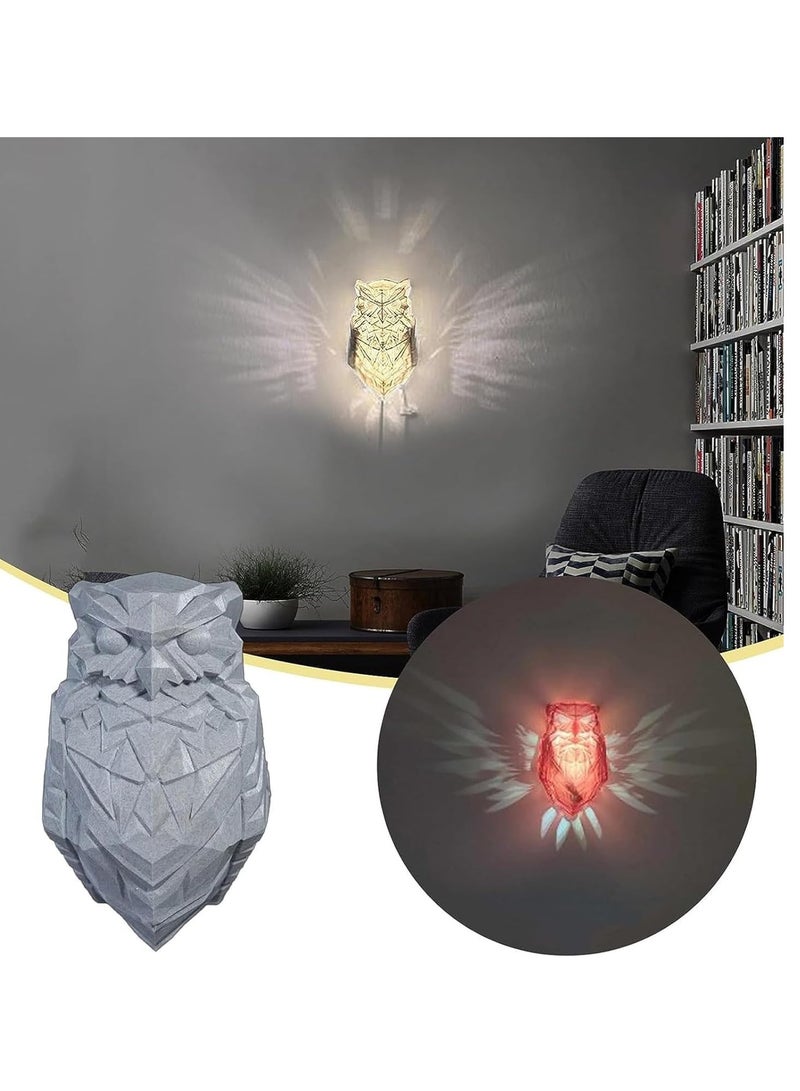 3D البومة النسر ضوء الليل الحيوان LED اللمس التبديل ديكور الجدار ضوء الوهم البصري مصباح LED الجدول مصباح المنزل الحب عيد ميلاد الاطفال الديكور لعبة هدية - Image 2