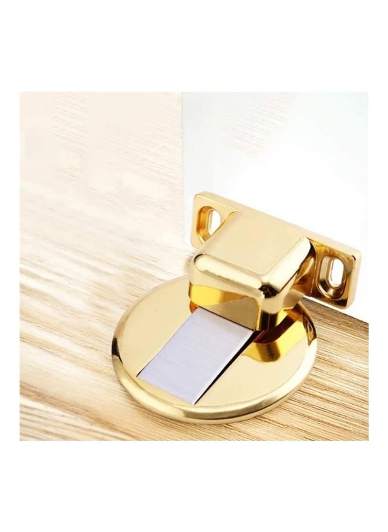 Pamidhar Pamidhar Door Stop Wall Mounted Door StopperMagnetic Door Stop zinc Alloy Door Lock Invisible AntiCollision Door Stopper Adjustable Height Door Stop for Bathroom Kitchen Door Gold  - Image 1
