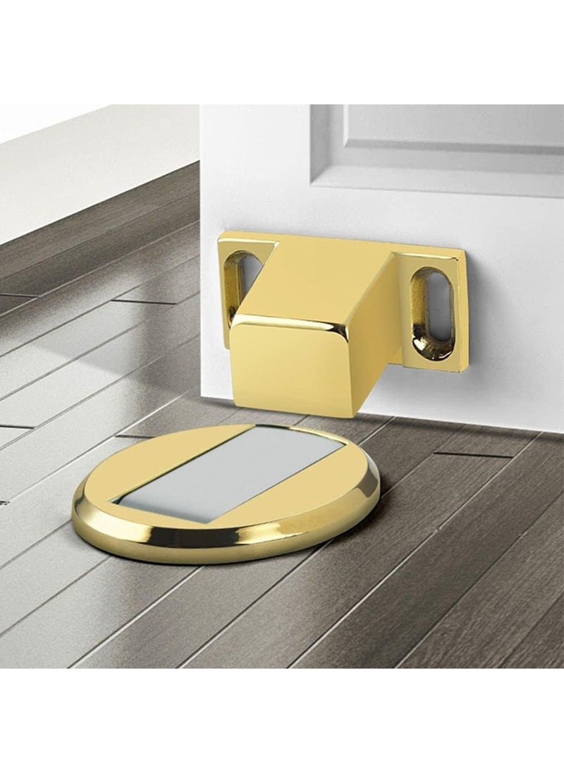 Pamidhar Pamidhar Door Stop Wall Mounted Door StopperMagnetic Door Stop zinc Alloy Door Lock Invisible AntiCollision Door Stopper Adjustable Height Door Stop for Bathroom Kitchen Door Gold  - Image 2