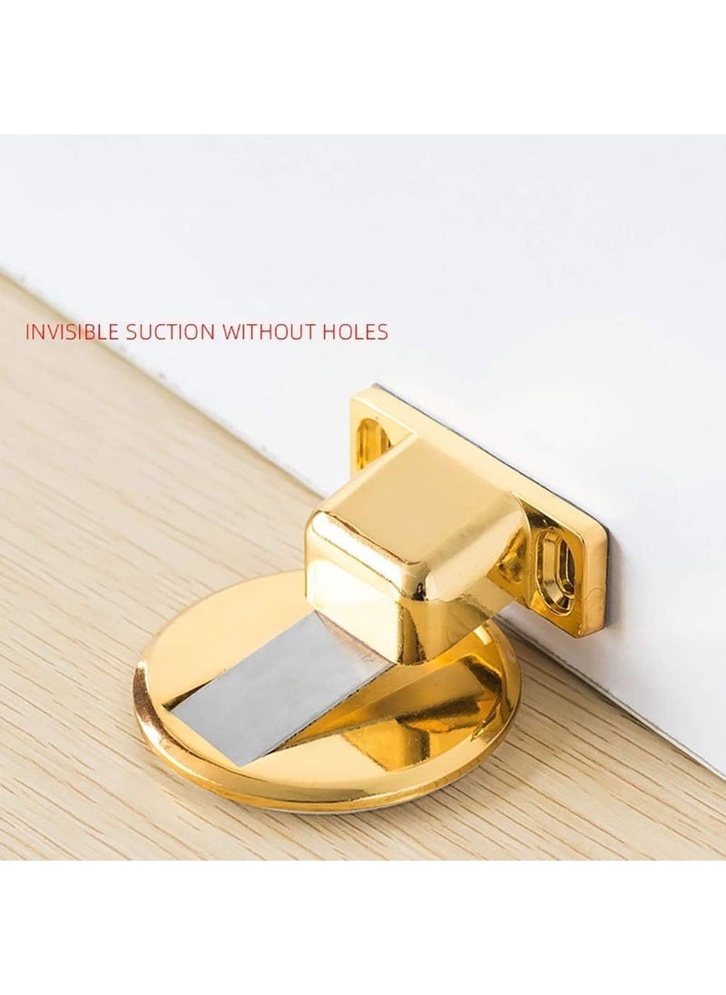 Pamidhar Pamidhar Door Stop Wall Mounted Door StopperMagnetic Door Stop zinc Alloy Door Lock Invisible AntiCollision Door Stopper Adjustable Height Door Stop for Bathroom Kitchen Door Gold  - Image 5