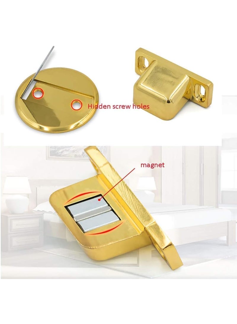 Pamidhar Pamidhar Door Stop Wall Mounted Door StopperMagnetic Door Stop zinc Alloy Door Lock Invisible AntiCollision Door Stopper Adjustable Height Door Stop for Bathroom Kitchen Door Gold  - Image 3
