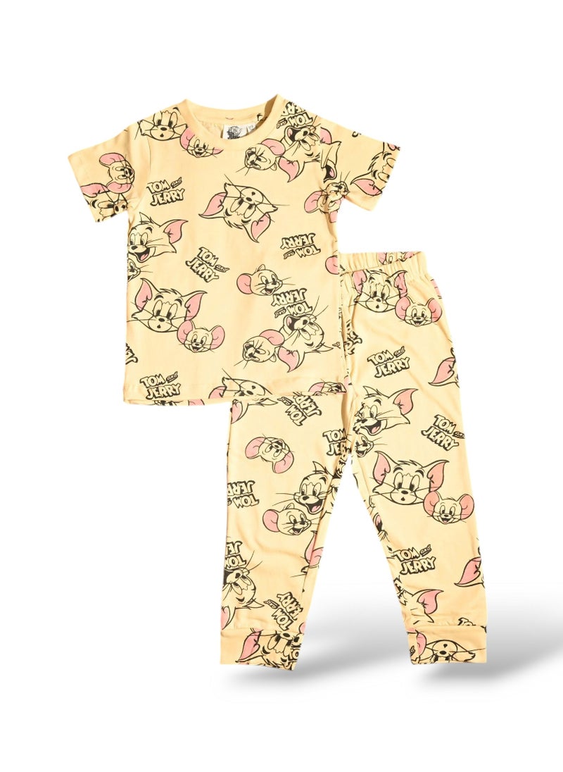 Tom And Jerry TOM AND JERRY BOYS SHORT SLEEVE PAJAMA SET  - Image 1