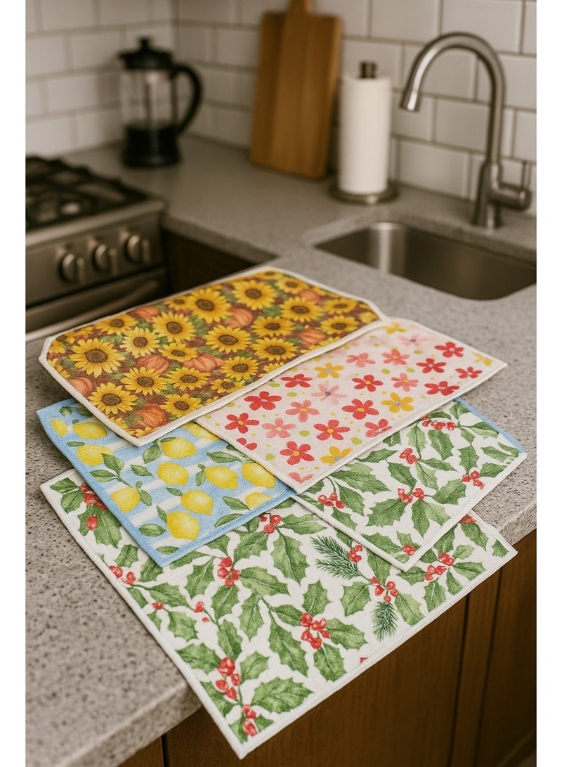 Super absorbent mat 50x38cm – thick, quick-drying, random colors and patterns for the kitchen - Image 1