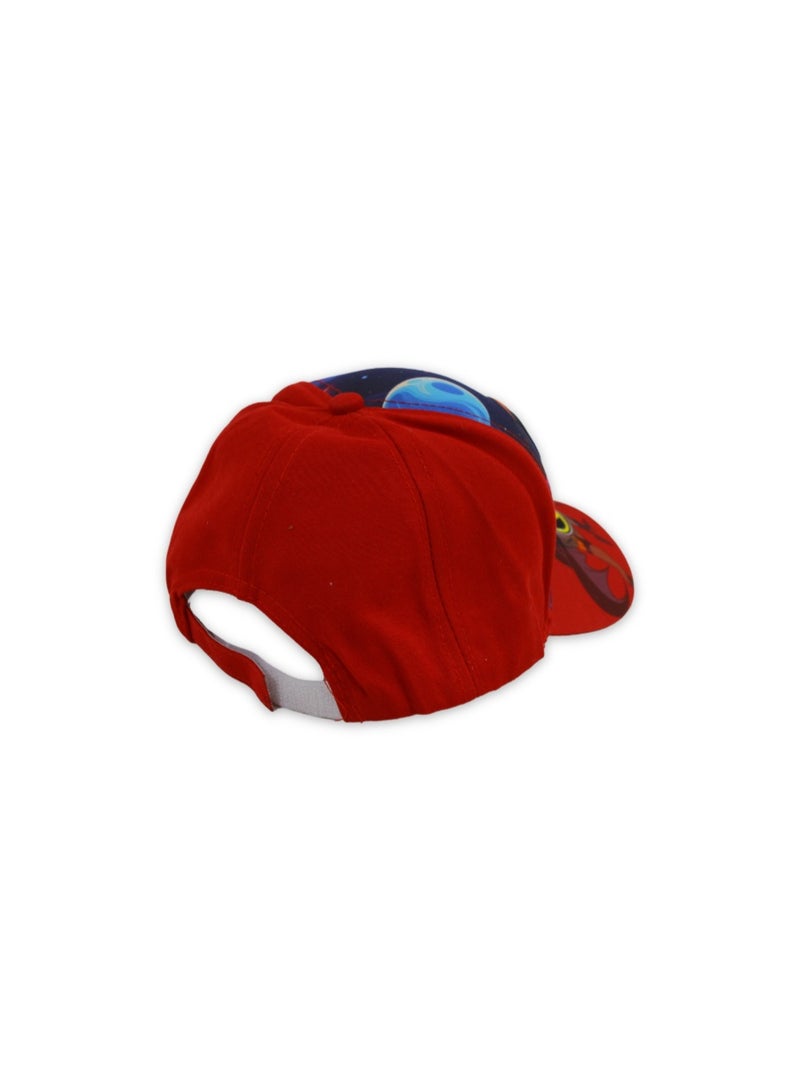Boys Cap – Red with Batman Print - Image 2