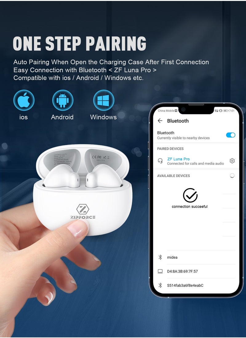 ZIPFORCE True Wireless Earbuds, In-Ear Bluetooth 5.3 Headphones 4-Mics ENC Clear Call, Bluetooth Earbuds Touch Control, IPX6 Waterproof TWS, Light-Weight Earphones - pzsku/Z6553205E46BD3E0C8C86Z/45/_/1700750204/6d32f9d0-3659-4589-8a8d-b76896e142c7