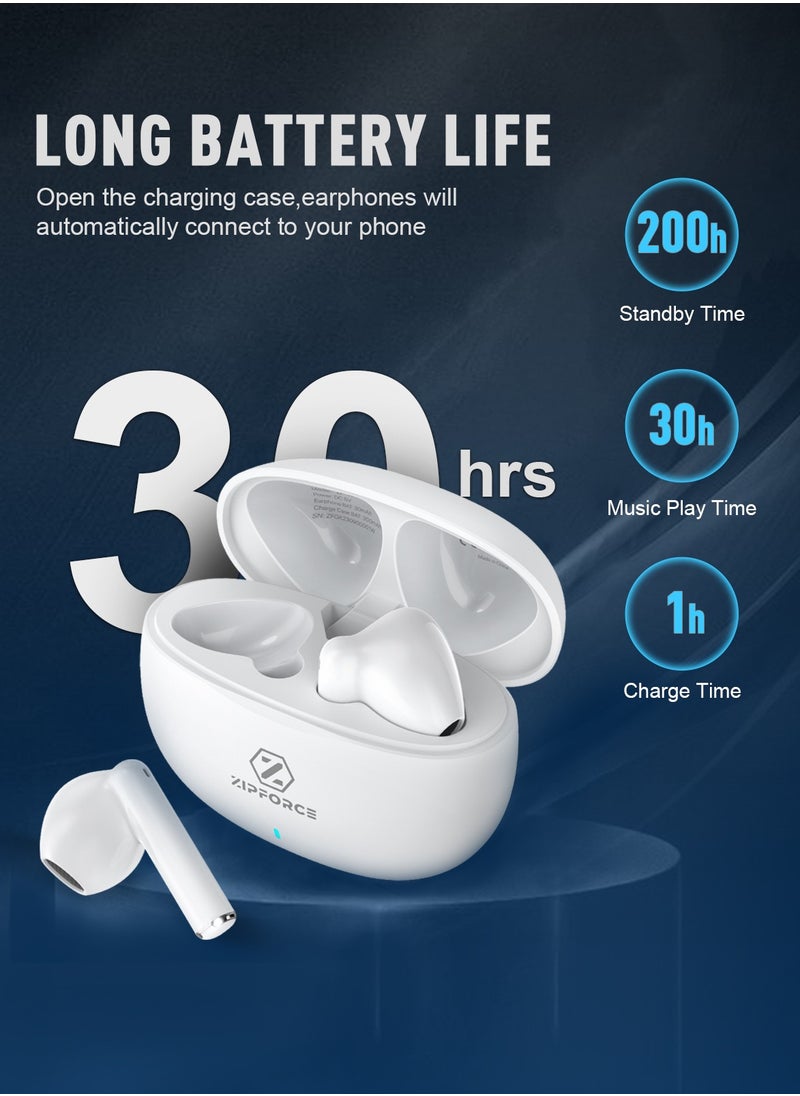 ZIPFORCE True Wireless Earbuds, In-Ear Bluetooth 5.3 Headphones 4-Mics ENC Clear Call, Bluetooth Earbuds Touch Control, IPX6 Waterproof TWS, Light-Weight Earphones - pzsku/Z6553205E46BD3E0C8C86Z/45/_/1700750215/e9153c29-8985-4c57-85c4-c279938373d8