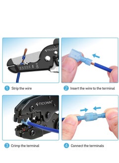 KASTWAVE Nylon Spade Quick Disconnect Connectors Kit, KASTWAVE Electrical Insulated Terminals, Male and Female Spade Wire Crimp Terminal Assortment Kit, Resists Corrosion, 3 Colors 200 Pcs  - Image 4