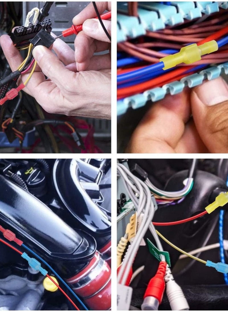 KASTWAVE Nylon Spade Quick Disconnect Connectors Kit, KASTWAVE Electrical Insulated Terminals, Male and Female Spade Wire Crimp Terminal Assortment Kit, Resists Corrosion, 3 Colors 200 Pcs - Image 2