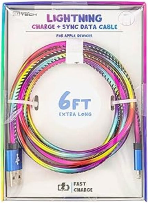 Simply Tech Lightning Charger And Sync Data Cable For Apple Devise, Purple Combo