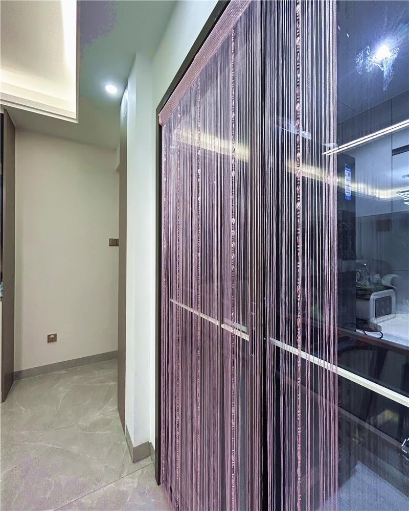 ave split 100cmX200cm Decorative Door String Curtain Beads Wall Panel Fringe Window Room Divider Blind for Wedding Coffee House Restaurant Parts Door Divider Beads Tassel Screen Decoration (pink25) - Image 5