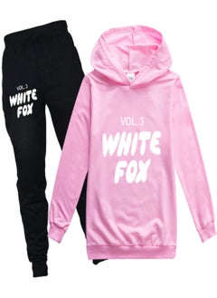 white fox Unisex long Sleeve Stylish Top hoodie cotton sweatshirts for Boys Girls Kid Children