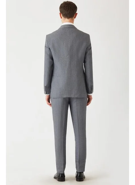 Bisse Men's Mono Collar 2 Button Double Slit Suit GRAY PTK22Y22125_D55