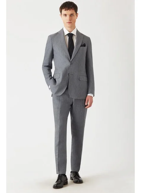 Bisse Men's Mono Collar 2 Button Double Slit Suit GRAY PTK22Y22125_D55