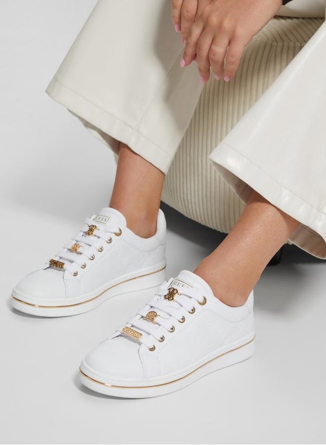 Guess Women's Stasey Sneaker, White 141, 36.5 EU - Image 2