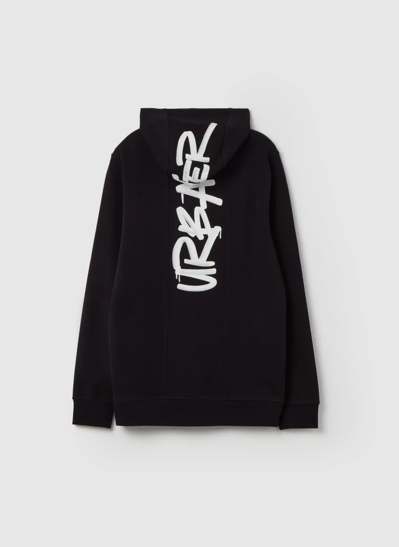 او في اس French terry sweatshirt with hood and print