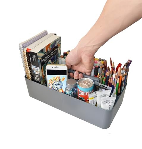 Enjoy Organizer -Large Carry Caddy Bin Basket Portable Office Desk Storage DIY- MADE IN USA (Orion Gray) - Image 1