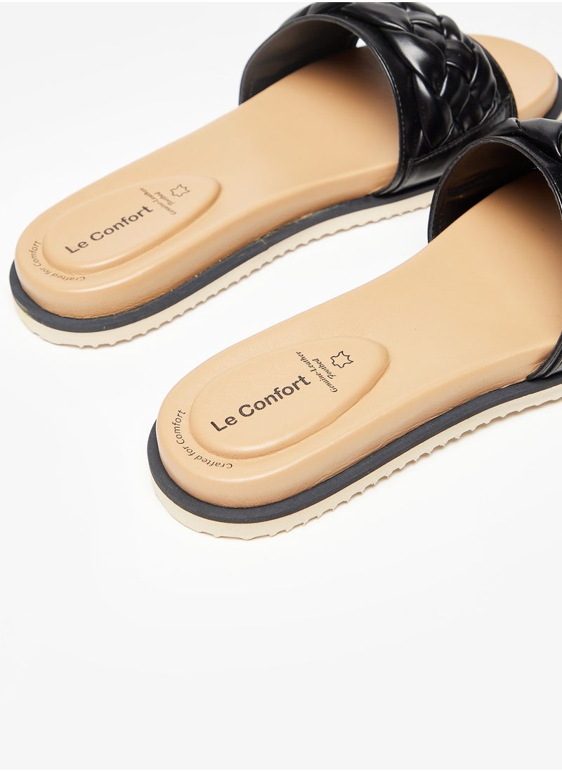 Le Confort - Womens Braided Slip-On Slide Sandals - Image 1