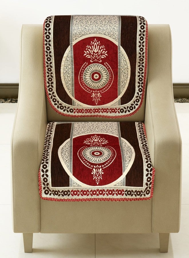 Jayvaam Sawna Homes Chenille Sofa Cover Set 5 Seater For Living Room-3 Seater&2 Seater Sofa Slip Covers For Home-Premium Furniture Protector Panels For Sofa Couch Office,10 Piece,Maroon Coffee - Image 2