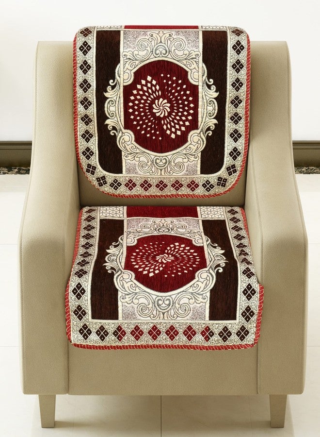 Jayvaam Sawna Homes Chenille Sofa Cover Set 5 Seater For Living Room-3 Seater&2 Seater Sofa Slip Covers For Home-Premium Furniture Protector Panels For Sofa Couch Office,10 Piece,Maroon Coffee - Image 4