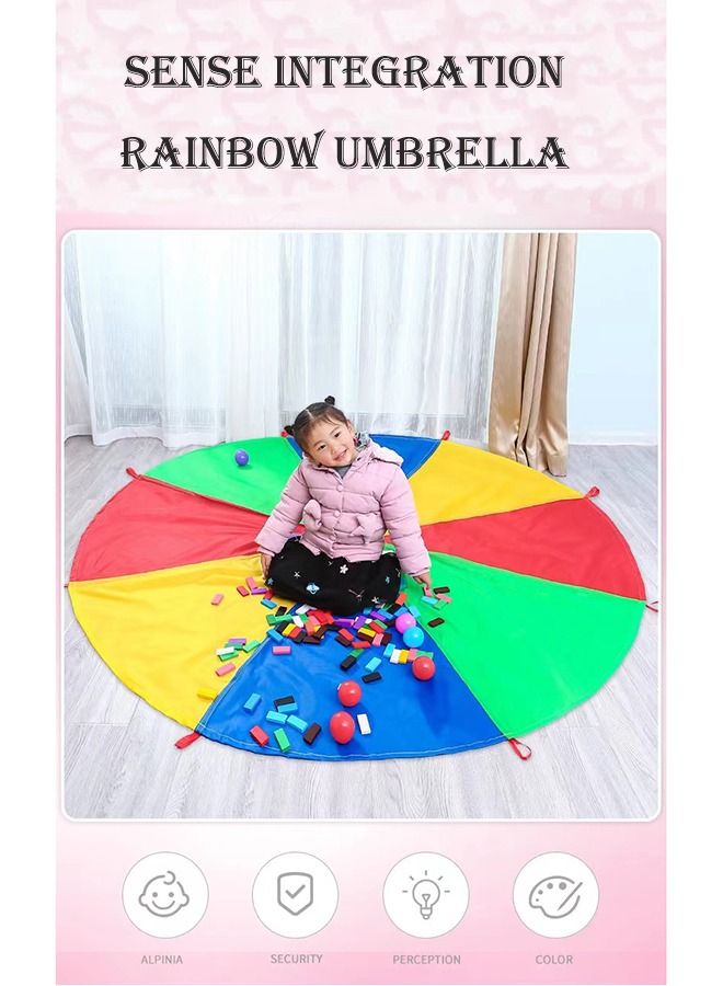 شيانغ يو 2m children outdoor game exercise sport toys rainbow umbrella parachute play fun toy for families kindergartens amusement parks - Image 2