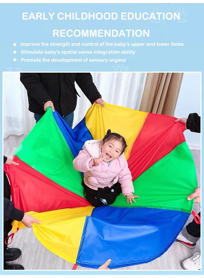 شيانغ يو 2m children outdoor game exercise sport toys rainbow umbrella parachute play fun toy for families kindergartens amusement parks - Image 3