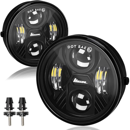KARSAM Round LED Fog Lights for 20052011 Toyota Tacoma 20042006 Solara 20082015 Sequoia 20072013 Tundra Accessories Front Bumper Driving Fog lamp Plug and Play DOT Approved Fog Light Assembly