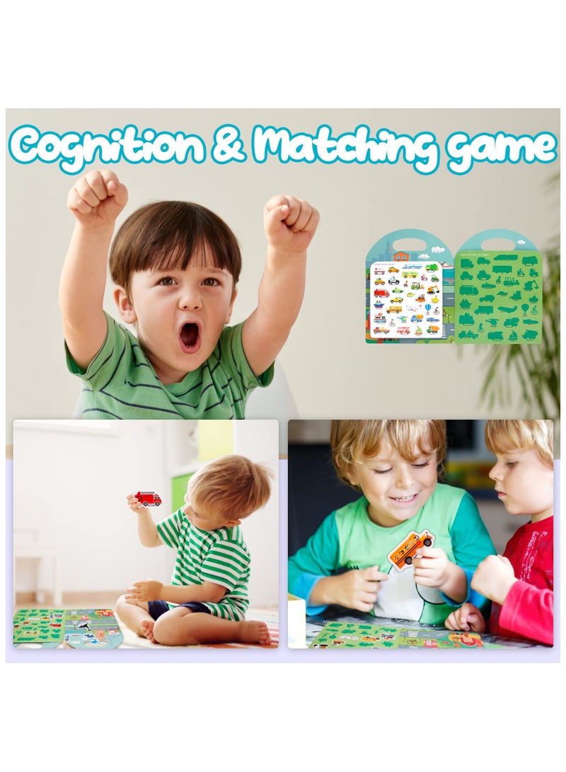 يونيكبيبي كتاب الملصقات القابلة لإعادة الاستخدام للأطفال من ، كتاب نشاط محمول للأطفال من3-5 سنوات، ملصقات منفوخة للأطفال، كتاب سفر مشغول، لعبة ملصقات جيلي مقاومة للماء، هدية للأولاد والبنات - Image 2