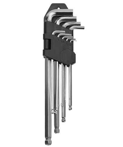 Inditrust 9 pcs XTRA LONG ALLEN KEY SET Ball Point Chrome Vanadium Steel - Image 3