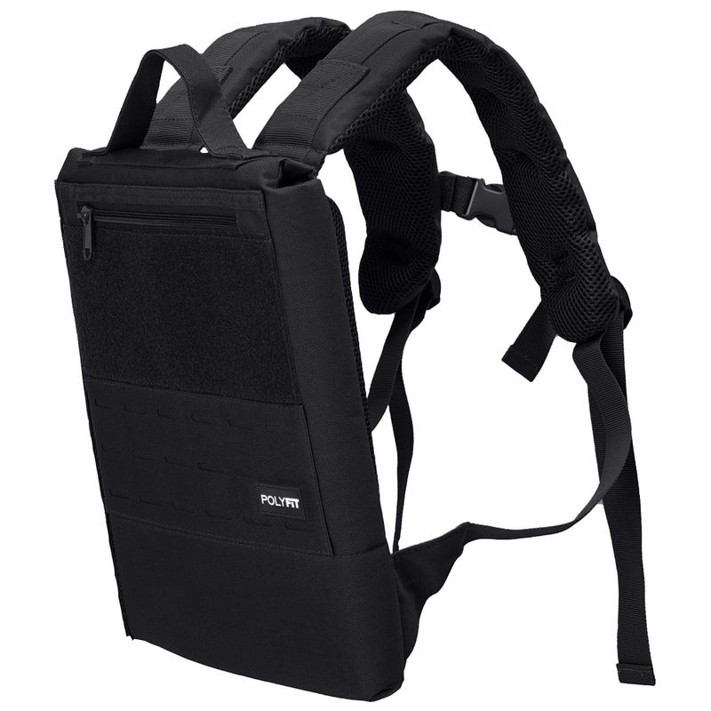 Polyfit Rucking Backpack 2.0 - Weighted Ruck Pack for Weight Plates - Patent Pending Side-Loading Rucksack for Walking, Running, Rucking, Strength and Endurance Training - Black - Image 1