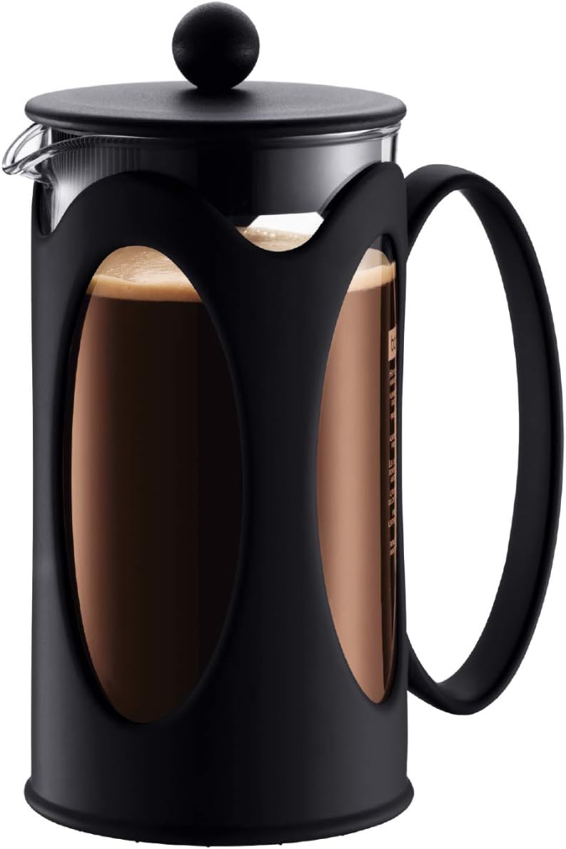 bodum 10682-01 Kenya French Press Coffee Maker, Borosilicate Glass - 3-Cup (0.35 L), Black - Image 1