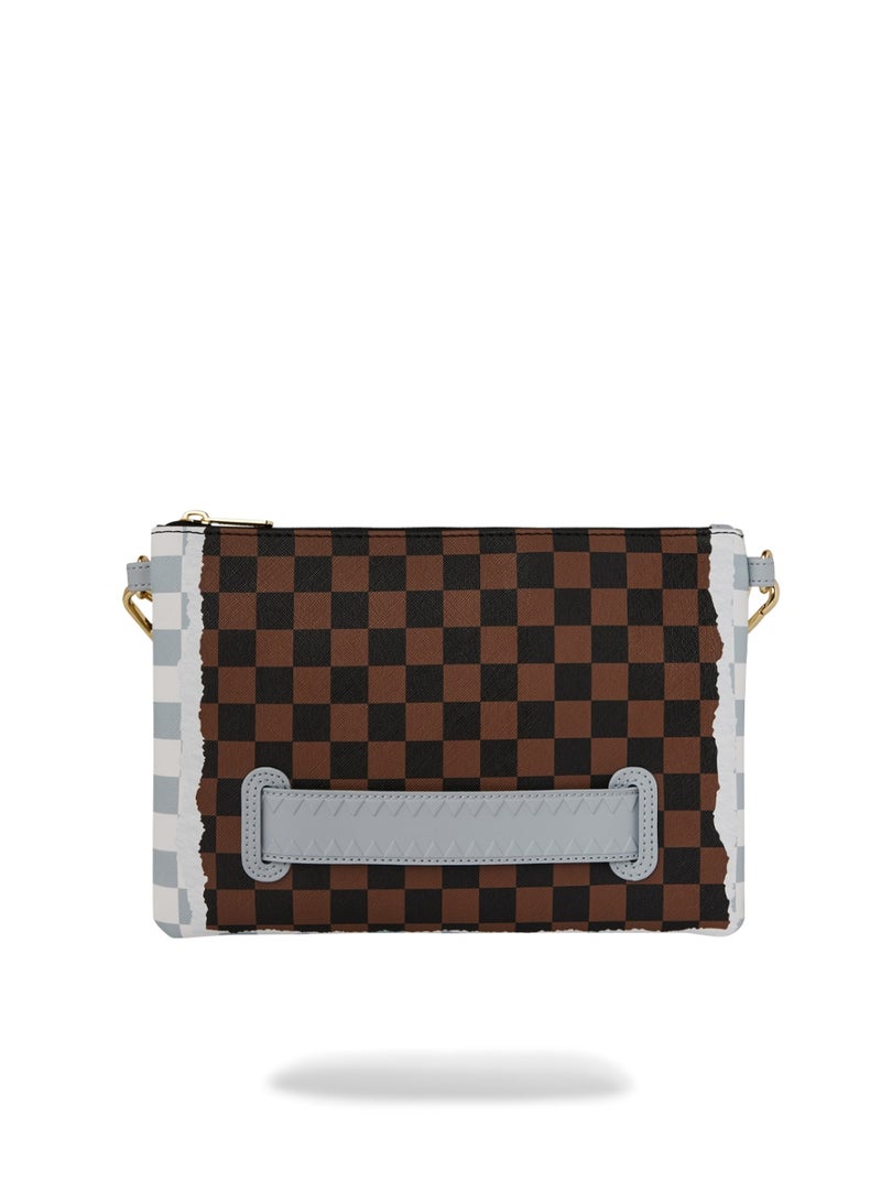 SPRAYGROUND SG CREAM AND BROWN TEAR CHECK CROSSOVER CLUTCH - Image 3