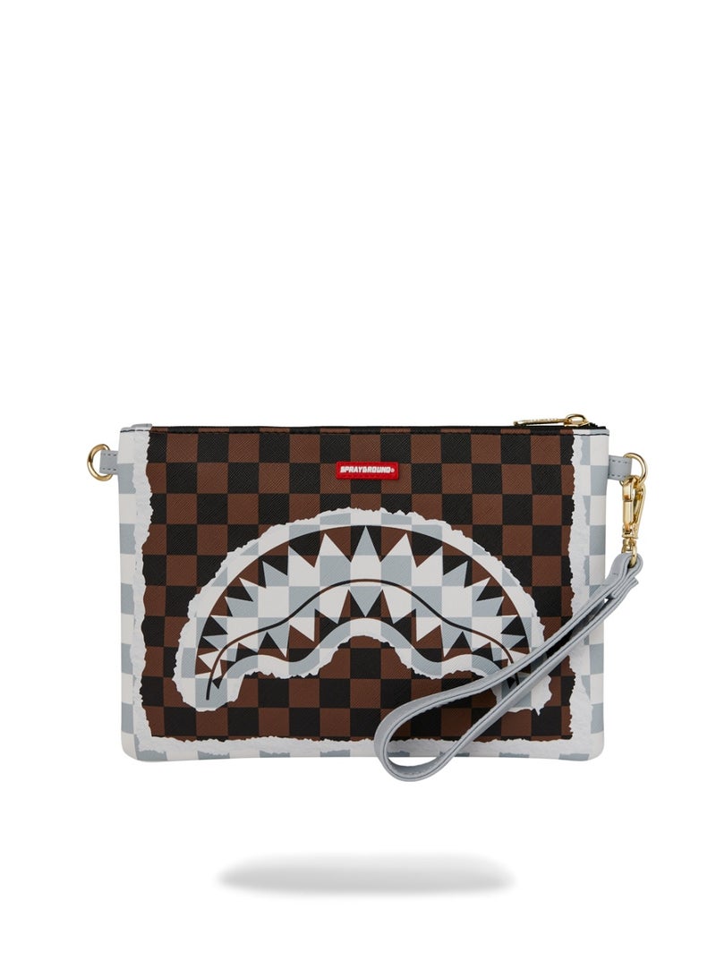 SPRAYGROUND SG CREAM AND BROWN TEAR CHECK CROSSOVER CLUTCH - Image 4