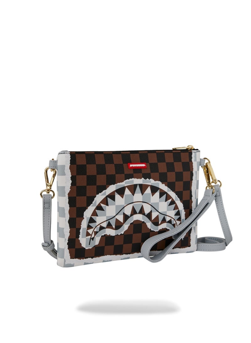 SPRAYGROUND SG CREAM AND BROWN TEAR CHECK CROSSOVER CLUTCH - Image 2