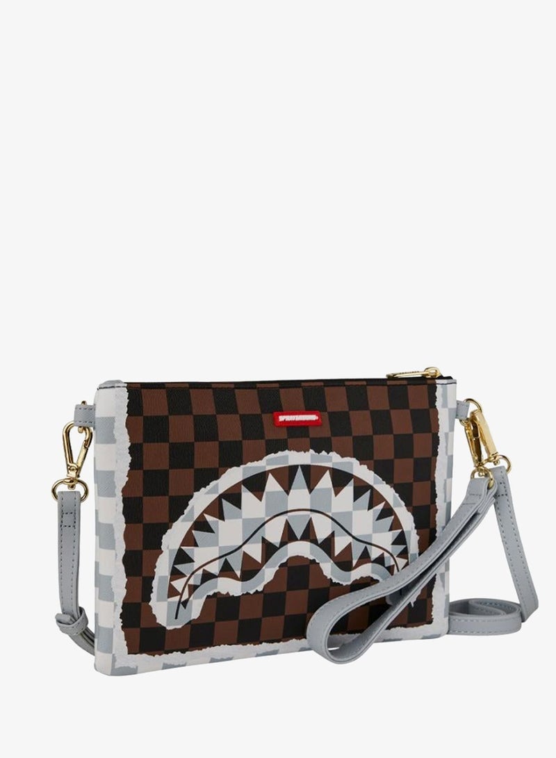 SPRAYGROUND SG CREAM AND BROWN TEAR CHECK CROSSOVER CLUTCH - Image 2