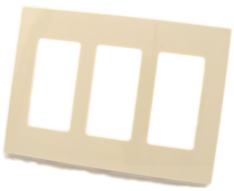 Leviton 3Gang Decora Plus Screwless SnapOn Wallplate 80311ST Light Almond