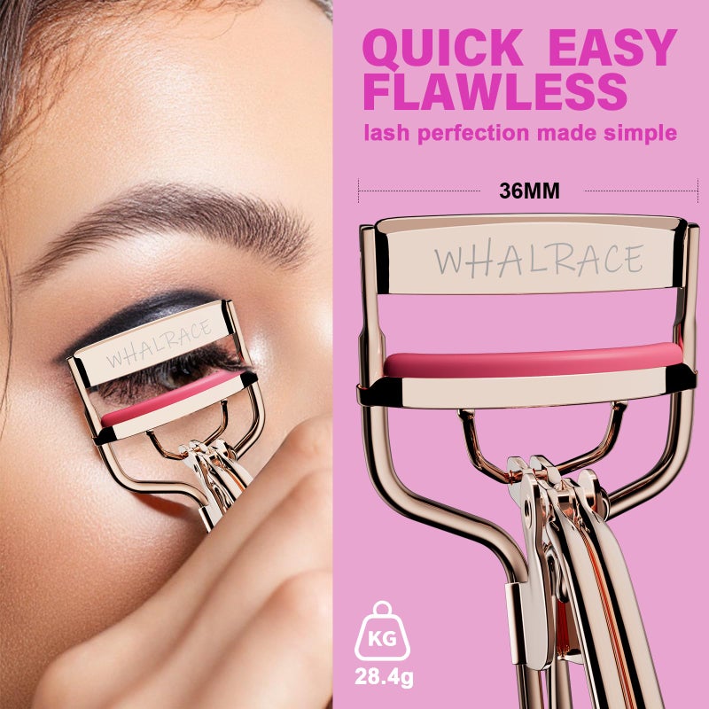 whalrace Eye Lash Curler with 6 Replacement Pads, Whalrace Eyelash Curlers Superior Curling Effect, Beautiful and Easy to Identify, Valentine's Day Gift for Her, Beauty Enthusiasts -Rose Gold Purple Red - Image 4