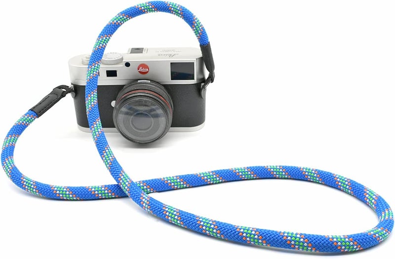 Eorefo Camera Strap Vintage 100cm Nylon Climbing Rope Camera Neck Shoulder Strap for Micro Single and DSLR Camera(Blue) - Image 2